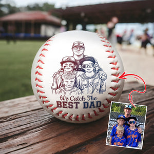 Catch The Best Dad Baseball Ball Custom Photo Gifts For Baseball Dad 05qhlu090526