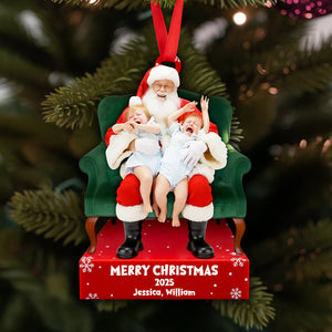 Crying on Santa’s Lap Ornament Custom Photo Christmas Gifts 02DTDT130925