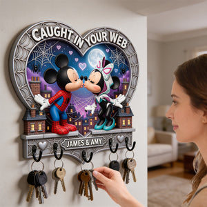 Caught In Your Web Acrylic Key Hanger - Personalized Gifts For Couple 03nadh040826
