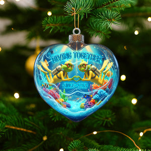 Green Scuba Diving Couple Ornament - Personalized Gifts For Scuba Diving Couple 01qhtn260925