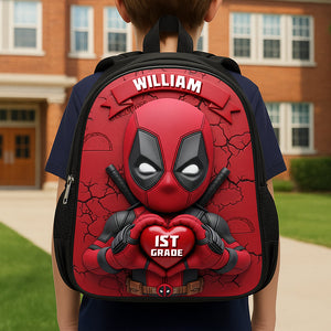 Red Warrior Themed School Bag - Personalized Gifts For Kids 04ohqn050825