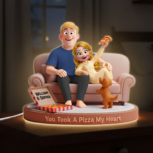 Sofa Pizza Couple Acrylic Light Box Personalized Gifts 01totn291125