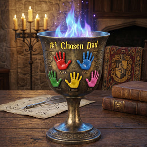 Flame Dad & Kids Handprint Plaque - Personalized Gifts For Dads 06NATN240426