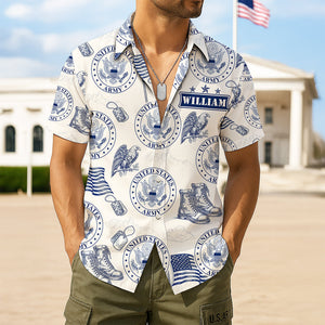 Bold Patriotic Hawaiian Shirt - Personalized Gifts For Soldier 02huqn210625