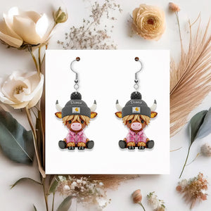 Rustic Cow Acrylic Earrings - Personalized Gifts For Highland Cow Lovers 03naqn120725