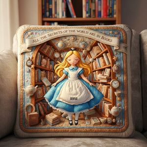 Fantasy Library Square Pillow - Personalized Gifts For Book Lovers 04patn031225