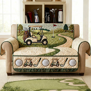 Golf Course Quilted Sofa Cover - Personalized Gifts For Golfers 06NALU300126