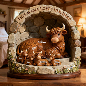 Highland Cow Family Acrylic Plaque - Personalized Gifts For Mom 03KILU050226