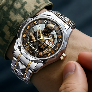 Veteran Stainless Steel Men's Watch - Personalized Gifts For Veteran 01hulu250725