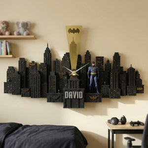 City Skyline Wall Clock - Personalized Gifts For Hero Lovers 04kimg261225