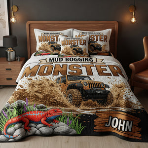 Mud Bogging Quilt Bedding Set Personalized Gifts For Off Road Lovers 03PADT140825