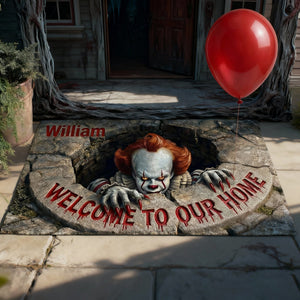 Welcome To Our Home Shaped Doormat - Personalized Gift For Horror Lovers 07TGLU280126