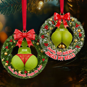 Funny Christmas Wreath Ornament Personalized Gifts For Couple 06NADT011025