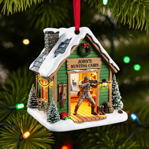 Hunting Cabin Christmas Ornament - Personalized Gift For Hunters 02OHLU140825