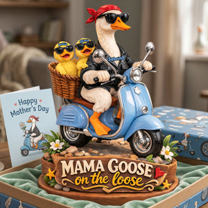 Mama Goose On The Loose Shaped Plaque - Personalized Gift For Mom 04TYTA160326