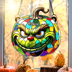 Green Pumpkin Suncatcher Ornament - Personalized Gifts For Movie Fans 05tgqn080825