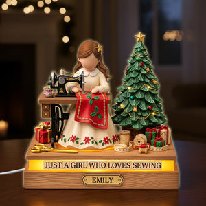 Sewing Girl Acrylic Light Box Personalized Gifts For Sewing Lovers 05pgtn051125