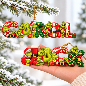 Festive Character Initial Alphabet Ornament - Personalized Gift For Christmas 04PAQN101026