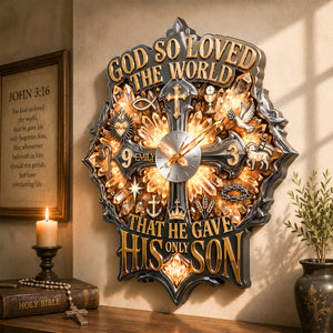 Faith & Grace Acrylic Wall Hanging Clock - Personalized Gifts For Christian 05qhdh230726