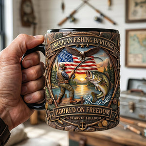 Hooked On Freedom Accent Mug - Personalized Gift For Fisherman 04tytn250626
