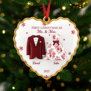 Personalized Gifts For Newlyweds Christmas Ornament 02pgta260925 - Ornament - GoDuckee