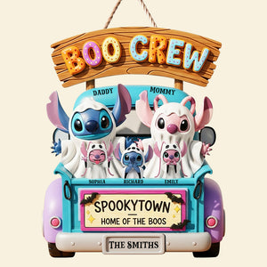 Boo Crew Wood Sign - Personalized Halloween Gifts For Family 02tgqn290825
