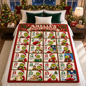 Funny Christmas Advent Calendar Blanket - Personalized Christmas Gifts 01padh121026
