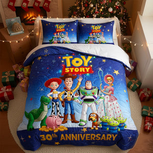 Cute Anniversary Quilt Bed Set, Personalized Christmas Gifts 02qhtn241025