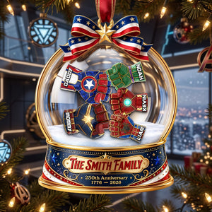 USA 250th Anniversary First Bump Christmas Ornament - Personalized Gifts For Family 03ohta240826