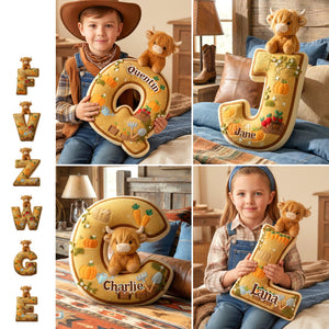Highland Cow Farming Alphabet Pillow - Personalized Gifts For Highland Cow Lovers 04kimg081225-Homacus