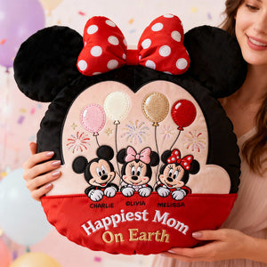 Happiest Mom On Earth Personalized Gifts For Mom Shaped Pillow 01nadt020226