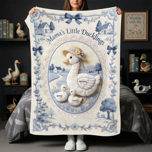 Mama's Little Ducklings Blanket - Personalized Gifts For Mom 03PGTN170326