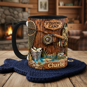 Fishing Camp Coffee Accent Mug - Personalized Gifts For Fishing Lovers 03pata090126