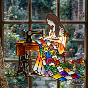 Sewing Mom 1 Layer Suncatcher - Personalized Gifts For Mother's Day Suncatcher Ornament 01OHTN200326