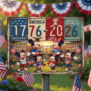 America 250th Anniversary Print Metal Sign - Personalized Gifts For Family 02natn110626