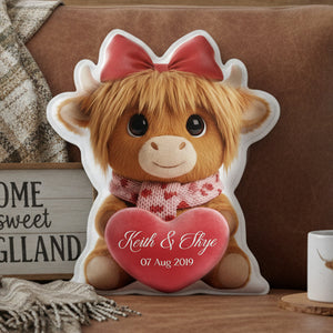 Highland Cow Valentine Custom Shaped Pillow - Personalized Gifts For Couple 03hyta161225