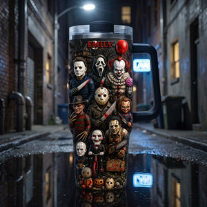 Spooky Colorful 40oz Tumbler With Handle - Personalized Gifts For Horror Lovers 02NATA280726