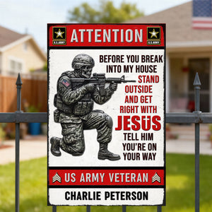 Veteran Home Warning Metal Sign – Personalized Gifts For Veteran 01kiqn231225-Homacus