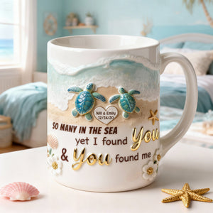 Turtle Couple Coffee Mug - Personalized Gifts For Couple 04tomg150126