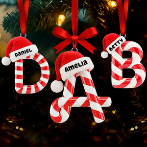 Candy Cane Alphabet Acrylic Ornament - Personalized Christmas Gifts 02hyqn301025