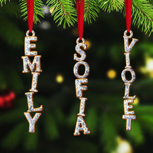 Toile de Jouy Gingerbread Alphabet Acrylic Ornament, Personalized Gifts For Christmas 03pgta251025