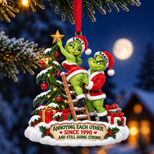 Furry Naughty Santa Couple Ornament - Personalized Christmas Gifts For Couples 10ohlu161026