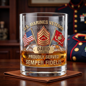 The Veteran's Reward Round Glass - Personalized Gifts For Veteran 04QHQN160626