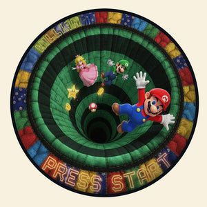 Retro Game Quilted Round Mat - Personalized Gifts For Game Lovers 03kiqn300925