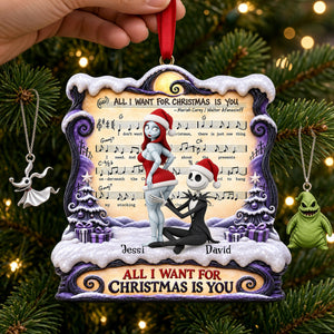 Naughty Spooky Couple Forever Love Song Acrylic Ornament - Personalized Christmas Gifts For Couples 04ohlu271026