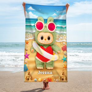 Cute Bunny Beach Towel Personalized Gifts for Fans 02NALU090825