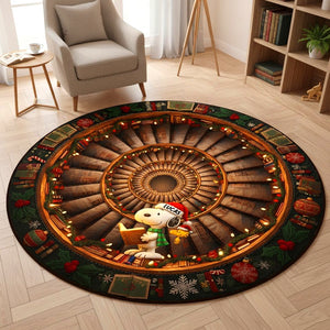 Personalized Christmas Gifts For Book Lovers Quilted Round Mat 01totn051125