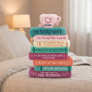 Book Stack Custom Shaped Pillow - Personalized Gifts For Book Lovers 03natn031225