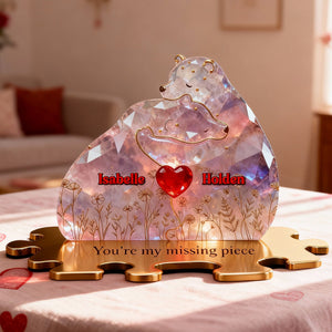 Romantic Bear Couple Acrylic Plaque - Personalized Gifts For Couples 02tgmg090126