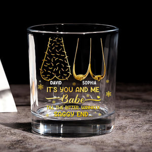 Cheeky Old Couple Drinking Glass - Personalized Gifts For Couples 02NALU181025
